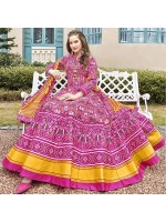 Charming Pink Killer Silk Digital Patola Print Party Wear Readymade Gown