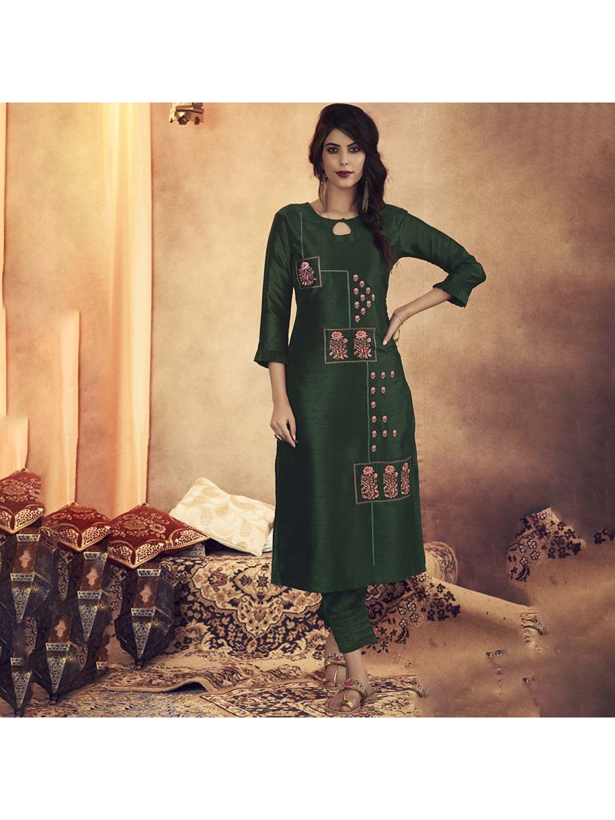 STYLEMAX VINTAGE VOL 4 COTTON WITH HEAVY EMBROIDERY READYMADE ETHNIC  COLLECTION KURTI WITH PLAZZO  Salwar Kameez Wholesaler  Kurtis Wholesaler   Sarees